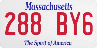 MA license plate 288BY6