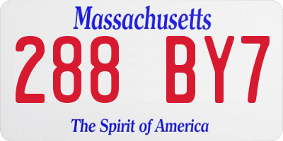 MA license plate 288BY7