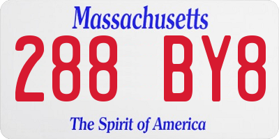 MA license plate 288BY8