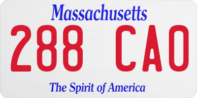 MA license plate 288CA0