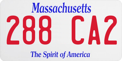 MA license plate 288CA2