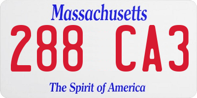 MA license plate 288CA3