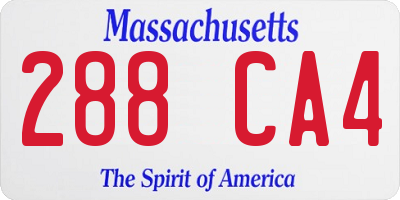 MA license plate 288CA4