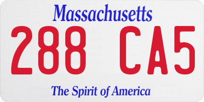MA license plate 288CA5