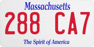 MA license plate 288CA7