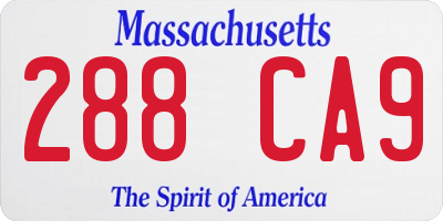 MA license plate 288CA9