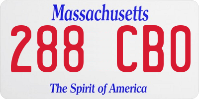 MA license plate 288CB0