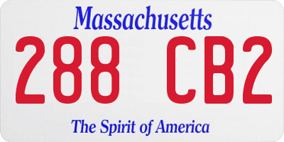 MA license plate 288CB2