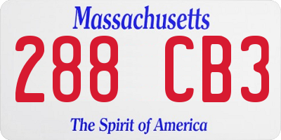 MA license plate 288CB3