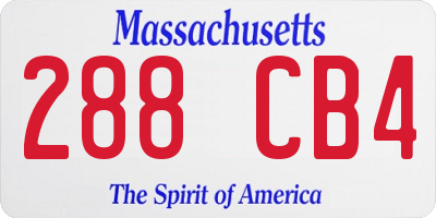 MA license plate 288CB4