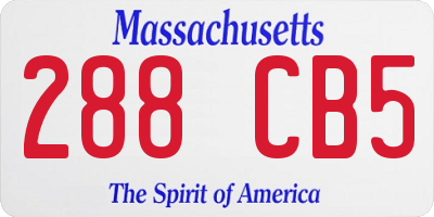 MA license plate 288CB5