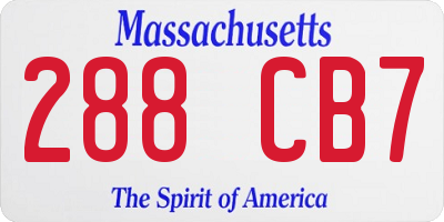MA license plate 288CB7