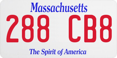 MA license plate 288CB8