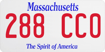 MA license plate 288CC0