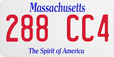 MA license plate 288CC4