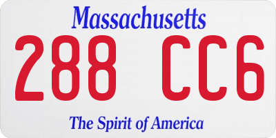 MA license plate 288CC6