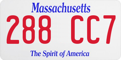 MA license plate 288CC7