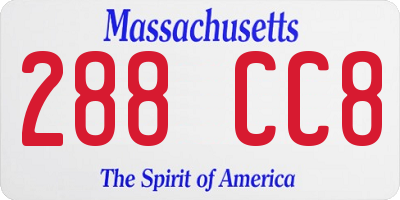 MA license plate 288CC8