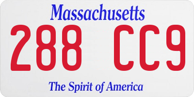 MA license plate 288CC9