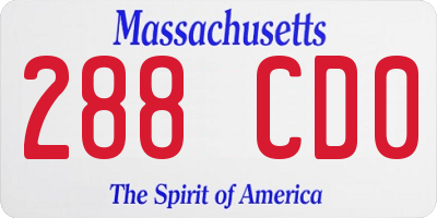MA license plate 288CD0