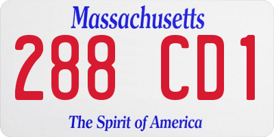 MA license plate 288CD1