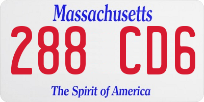 MA license plate 288CD6