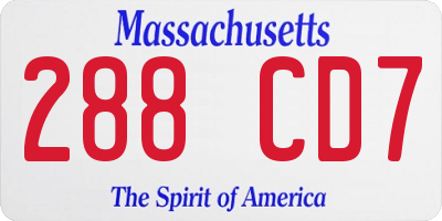 MA license plate 288CD7