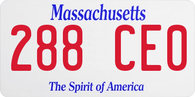 MA license plate 288CE0