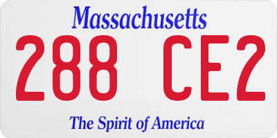 MA license plate 288CE2
