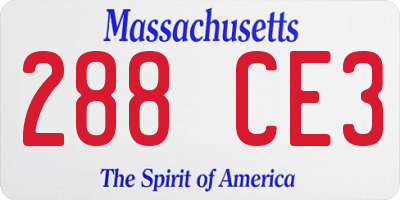 MA license plate 288CE3