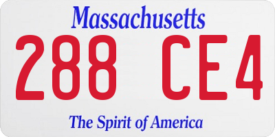 MA license plate 288CE4