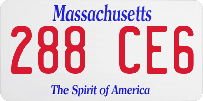 MA license plate 288CE6