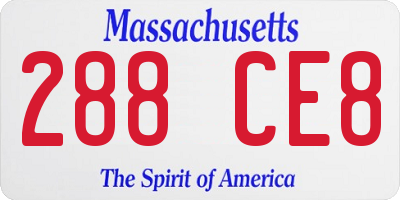 MA license plate 288CE8