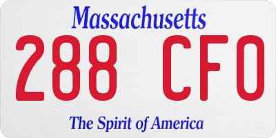 MA license plate 288CF0