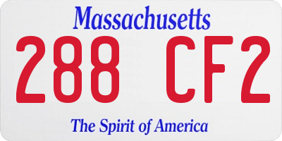 MA license plate 288CF2