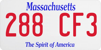 MA license plate 288CF3