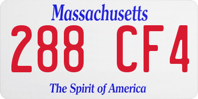 MA license plate 288CF4