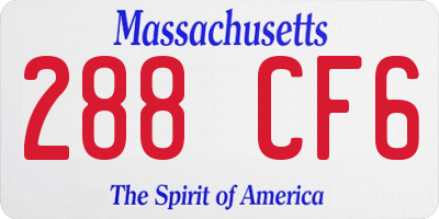 MA license plate 288CF6