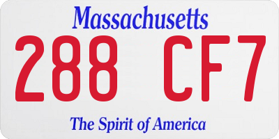 MA license plate 288CF7