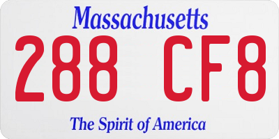 MA license plate 288CF8