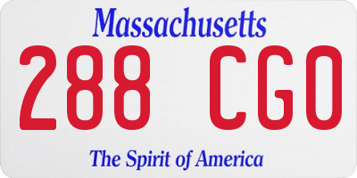 MA license plate 288CG0