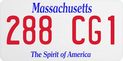 MA license plate 288CG1