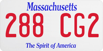 MA license plate 288CG2
