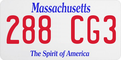 MA license plate 288CG3