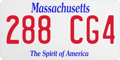 MA license plate 288CG4