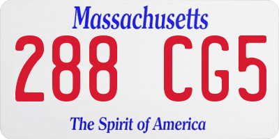 MA license plate 288CG5