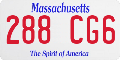 MA license plate 288CG6