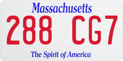 MA license plate 288CG7