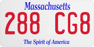 MA license plate 288CG8