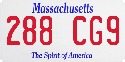 MA license plate 288CG9